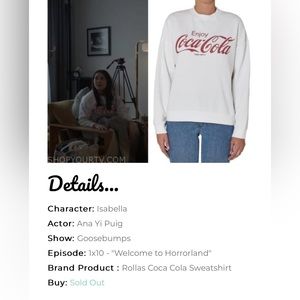 ROLLA’S Coca Cola Sweatshirt. 100% Cotton. New. XS Extra Small.